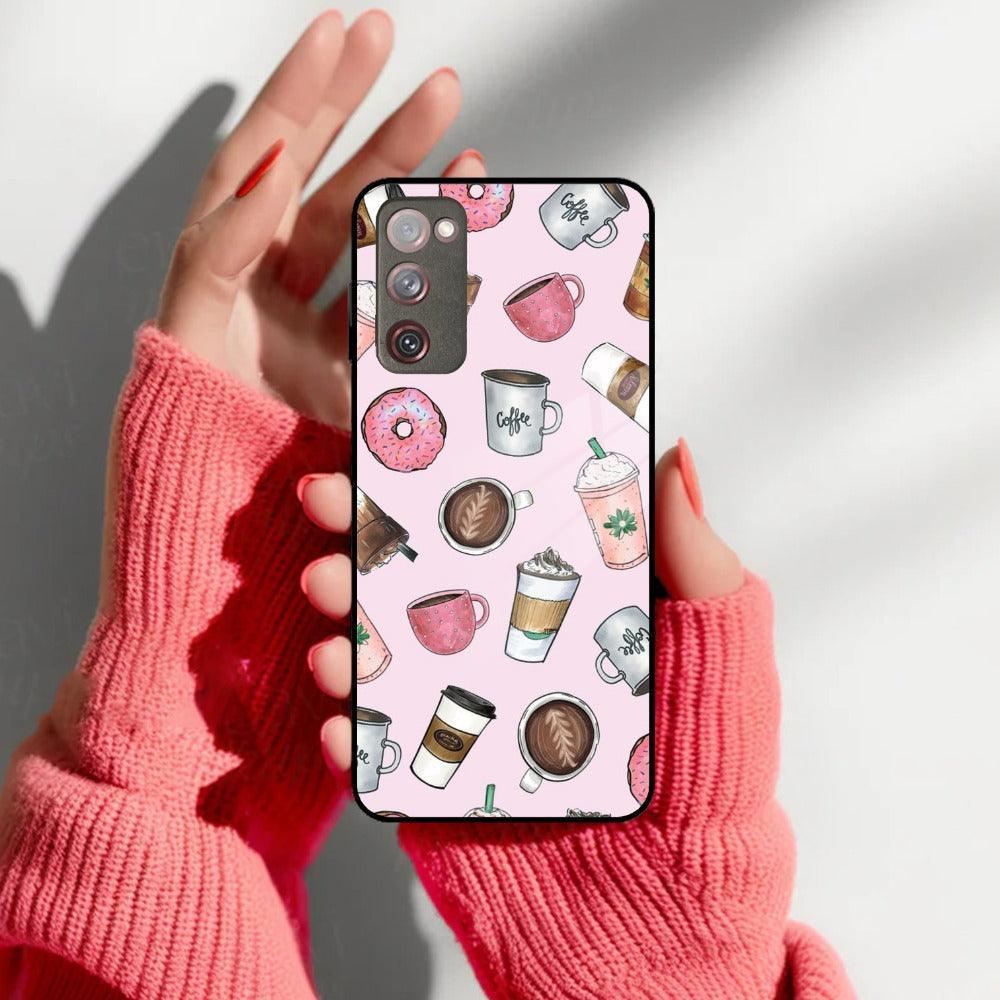 Cute Coffee Snacks Glass Case Cover For Samsung - ShopOnCliQ