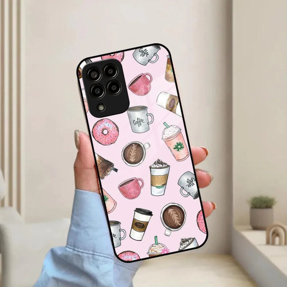 Cute Coffee Snacks Glass Case Cover For Samsung - ShopOnCliQ