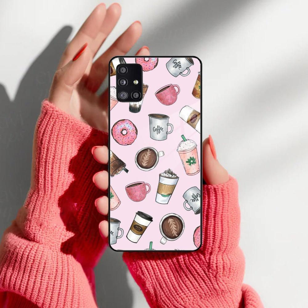 Cute Coffee Snacks Glass Case Cover For Samsung - ShopOnCliQ