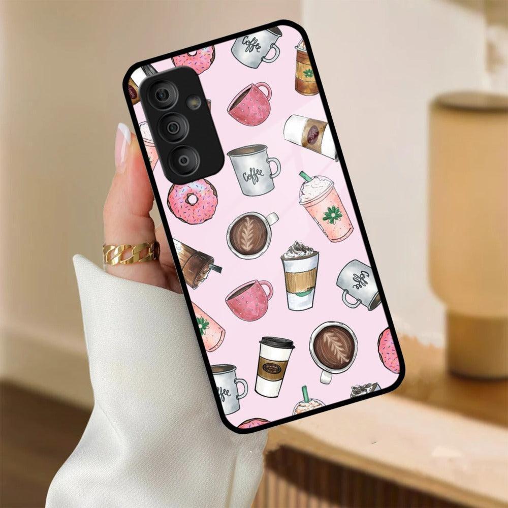 Cute Coffee Snacks Glass Case Cover For Samsung - ShopOnCliQ