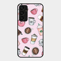 Cute Coffee Snacks Glass Case Cover For Samsung Galaxy A25 5G
