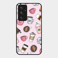 Cute Coffee Snacks Glass Case Cover For Samsung Galaxy A54 5G