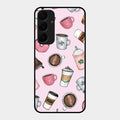 Cute Coffee Snacks Glass Case Cover For Samsung Galaxy A55 5G