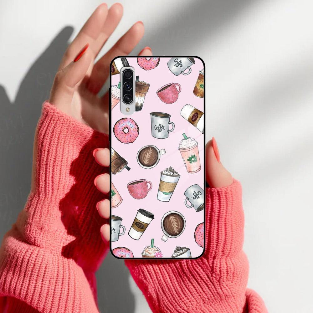 Cute Coffee Snacks Glass Case Cover For Samsung - ShopOnCliQ