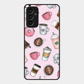 Cute Coffee Snacks Glass Case Cover For Samsung Galaxy F13