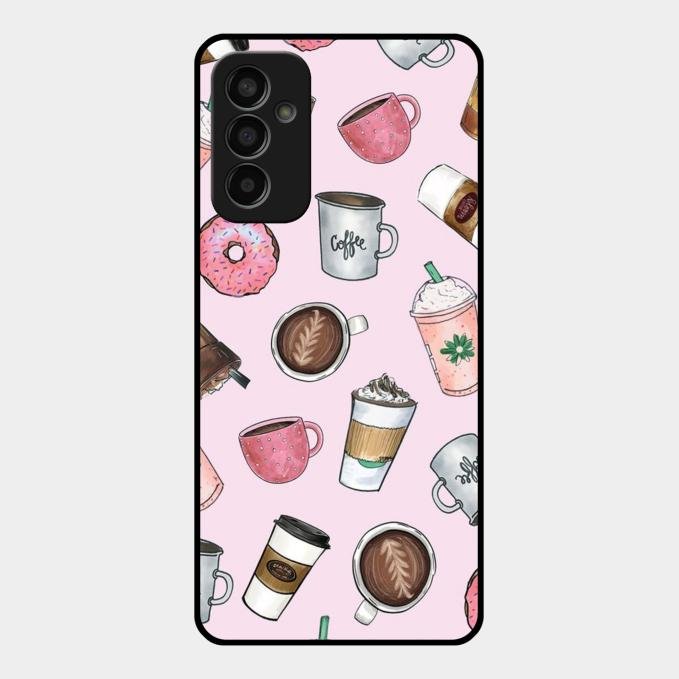 Cute Coffee Snacks Glass Case Cover For Samsung Galaxy F13