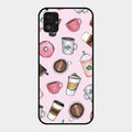Cute Coffee Snacks Glass Case Cover For Samsung Galaxy F14 5G