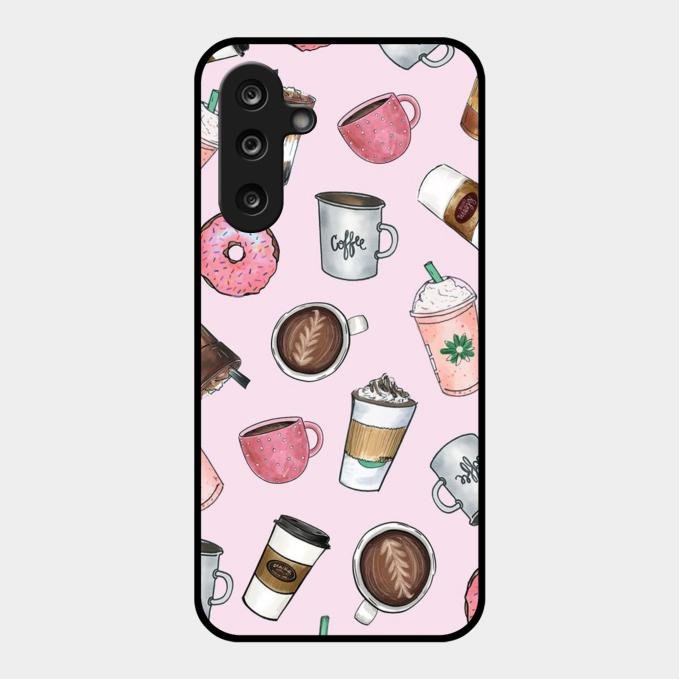 Cute Coffee Snacks Glass Case Cover For Samsung Galaxy F16 5G