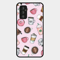 Cute Coffee Snacks Glass Case Cover For Samsung Galaxy F23 5G