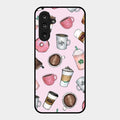 Cute Coffee Snacks Glass Case Cover For Samsung Galaxy F36 5G
