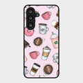 Cute Coffee Snacks Glass Case Cover For Samsung Galaxy F56 5G