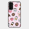 Cute Coffee Snacks Glass Case Cover For Samsung Galaxy M15 5G