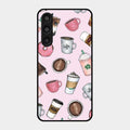 Cute Coffee Snacks Glass Case Cover For Samsung Galaxy M35 5G