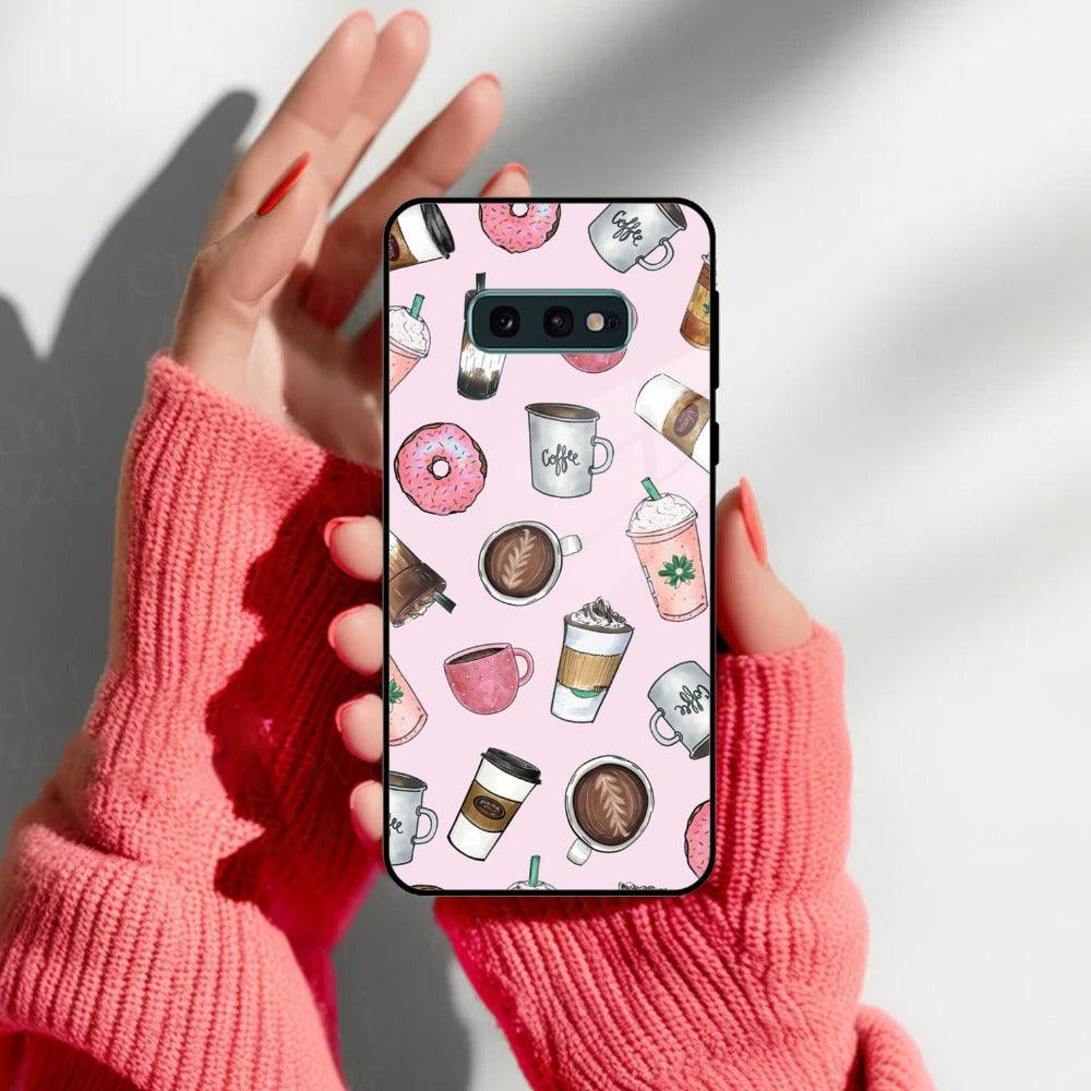Cute Coffee Snacks Glass Case Cover For Samsung - ShopOnCliQ