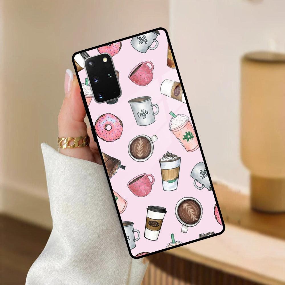 Cute Coffee Snacks Glass Case Cover For Samsung - ShopOnCliQ
