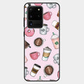 Cute Coffee Snacks Glass Case Cover For Samsung Galaxy S20 Ultra