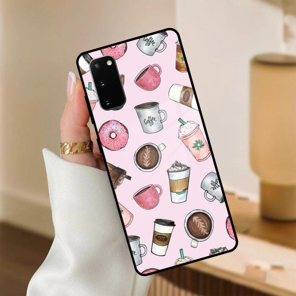 Cute Coffee Snacks Glass Case Cover For Samsung - ShopOnCliQ