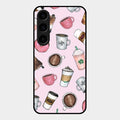 Cute Coffee Snacks Glass Case Cover For Samsung Galaxy S23 5G