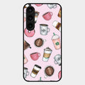 Cute Coffee Snacks Glass Case Cover For Samsung Galaxy S23 Fe 5G
