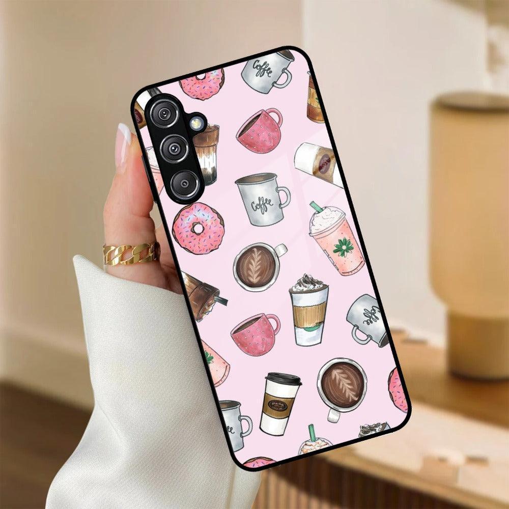 Cute Coffee Snacks Glass Case Cover For Samsung - ShopOnCliQ