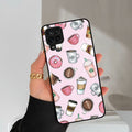 Cute Coffee Snacks Glass Case Cover For Samsung Galaxy A42 5G