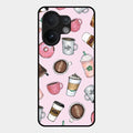 Cute Coffee Snacks Glass Case Cover For Vivo T4 Pro 5G
