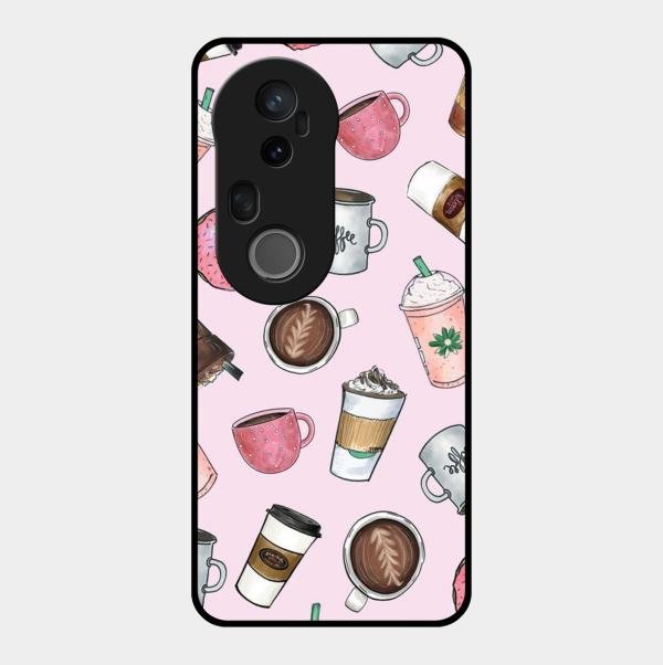 Cute Coffee Snacks Glass Case Cover For Vivo T4 Ultra 5G