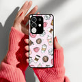 Cute Coffee Snacks Glass Case Cover For Vivo - ShopOnCliQ
