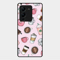 Cute Coffee Snacks Glass Case Cover For Vivo V25 Pro 5G