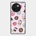 Cute Coffee Snacks Glass Case Cover For Vivo V30E 5G