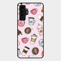 Cute Coffee Snacks Glass Case Cover For Vivo X50 5G
