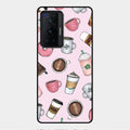 Cute Coffee Snacks Glass Case Cover For Vivo X70 Pro 5G