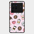 Cute Coffee Snacks Glass Case Cover For Vivo X80 Pro 5G