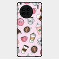 Cute Coffee Snacks Glass Case Cover For Vivo X90 5G