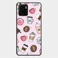 Cute Coffee Snacks Glass Case Cover For Vivo Y01