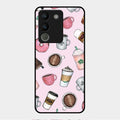 Cute Coffee Snacks Glass Case Cover For Vivo Y200 5G