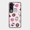 Cute Coffee Snacks Glass Case Cover For Vivo Y300 5G