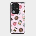 Cute Coffee Snacks Glass Case Cover For Vivo Y31 Pro 5G