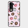 Cute Coffee Snacks Glass Case Cover For Vivo Y400 5G