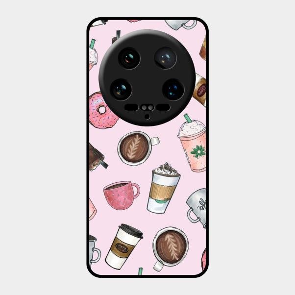 Cute Coffee Snacks Glass Case Cover For Xiaomi 14 Ultra