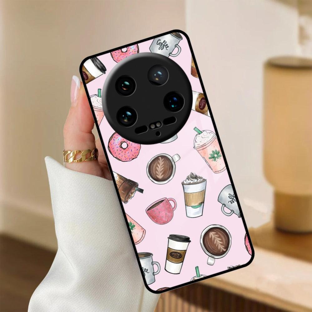 Cute Coffee Snacks Glass Case Cover For Redmi/Xiaomi