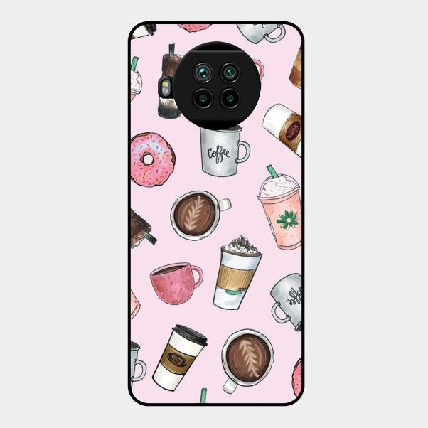 Cute Coffee Snacks Glass Case Cover For Xiaomi Mi 10I 5G