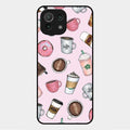 Cute Coffee Snacks Glass Case Cover For Xiaomi Mi 11 Lite