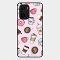 Cute Coffee Snacks Glass Case Cover For Xiaomi Mi 11X 5G