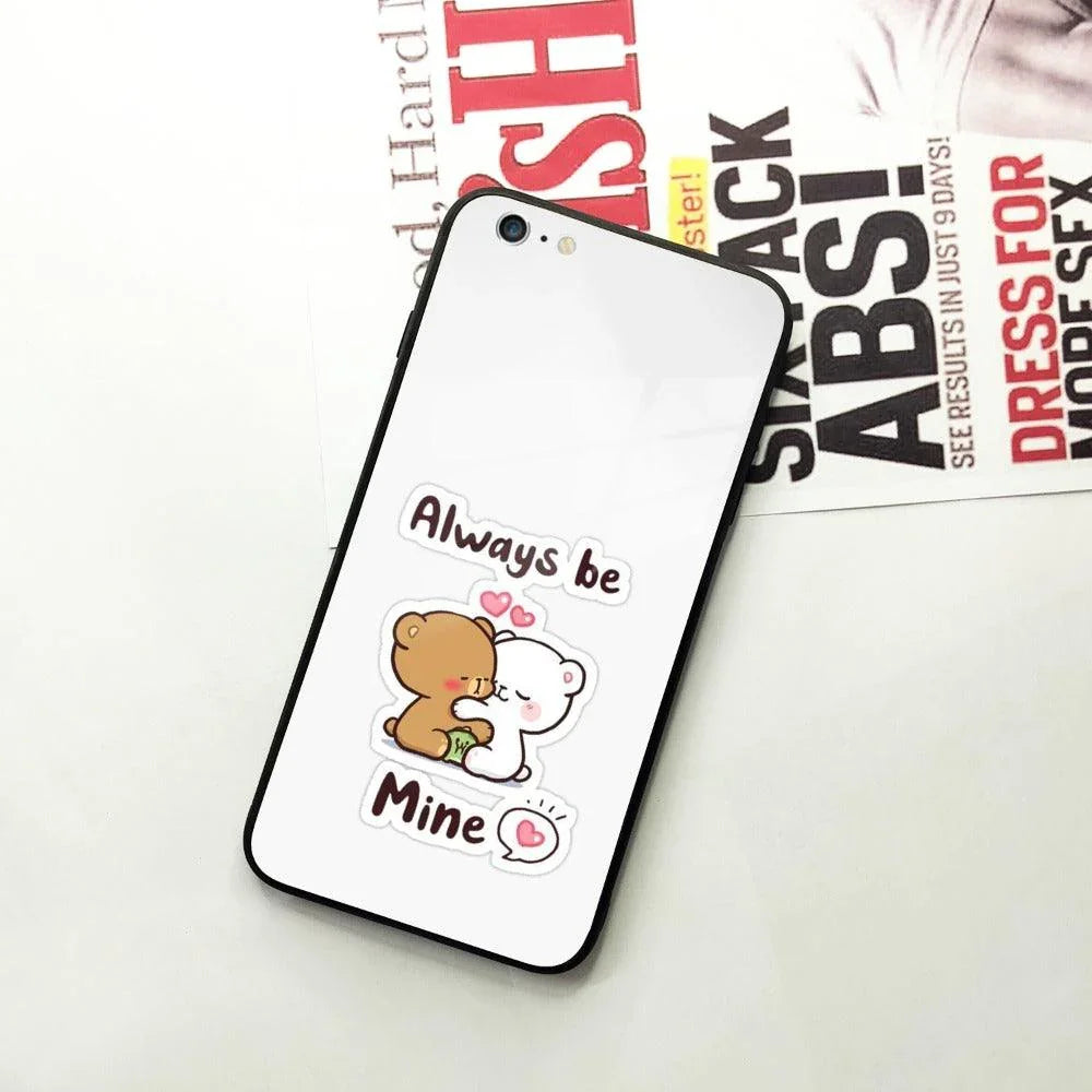 Cute Cuddle Bears Glass Case Cover For iPhone - ShopOnCliQ