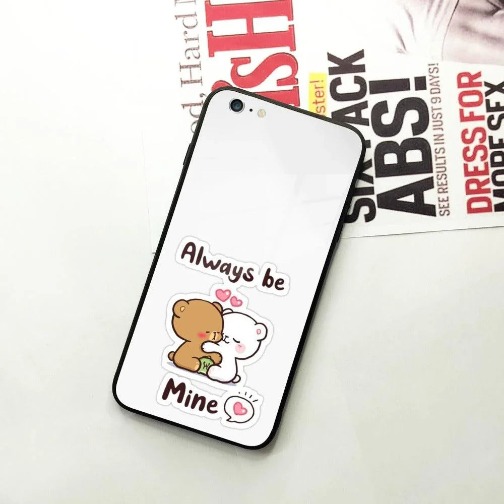 Cute Cuddle Bears Glass Case Cover For iPhone - ShopOnCliQ