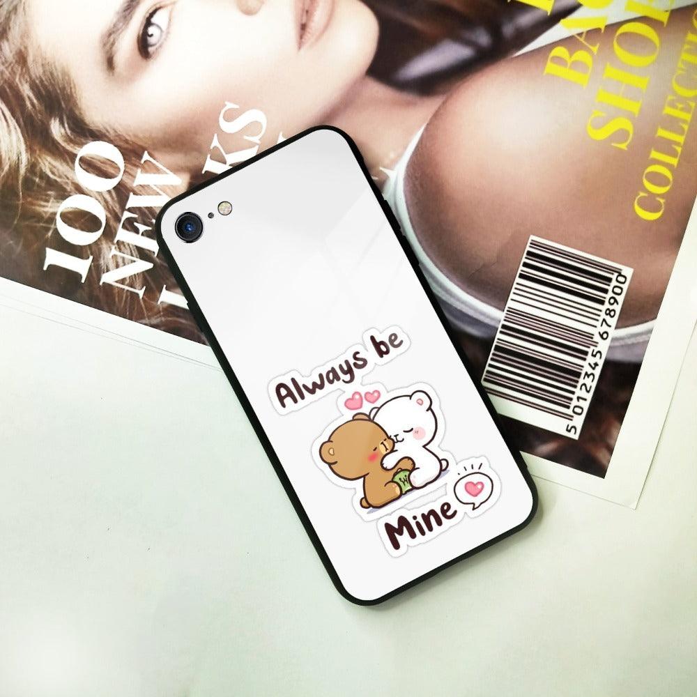 Cute Cuddle Bears Glass Case Cover For iPhone