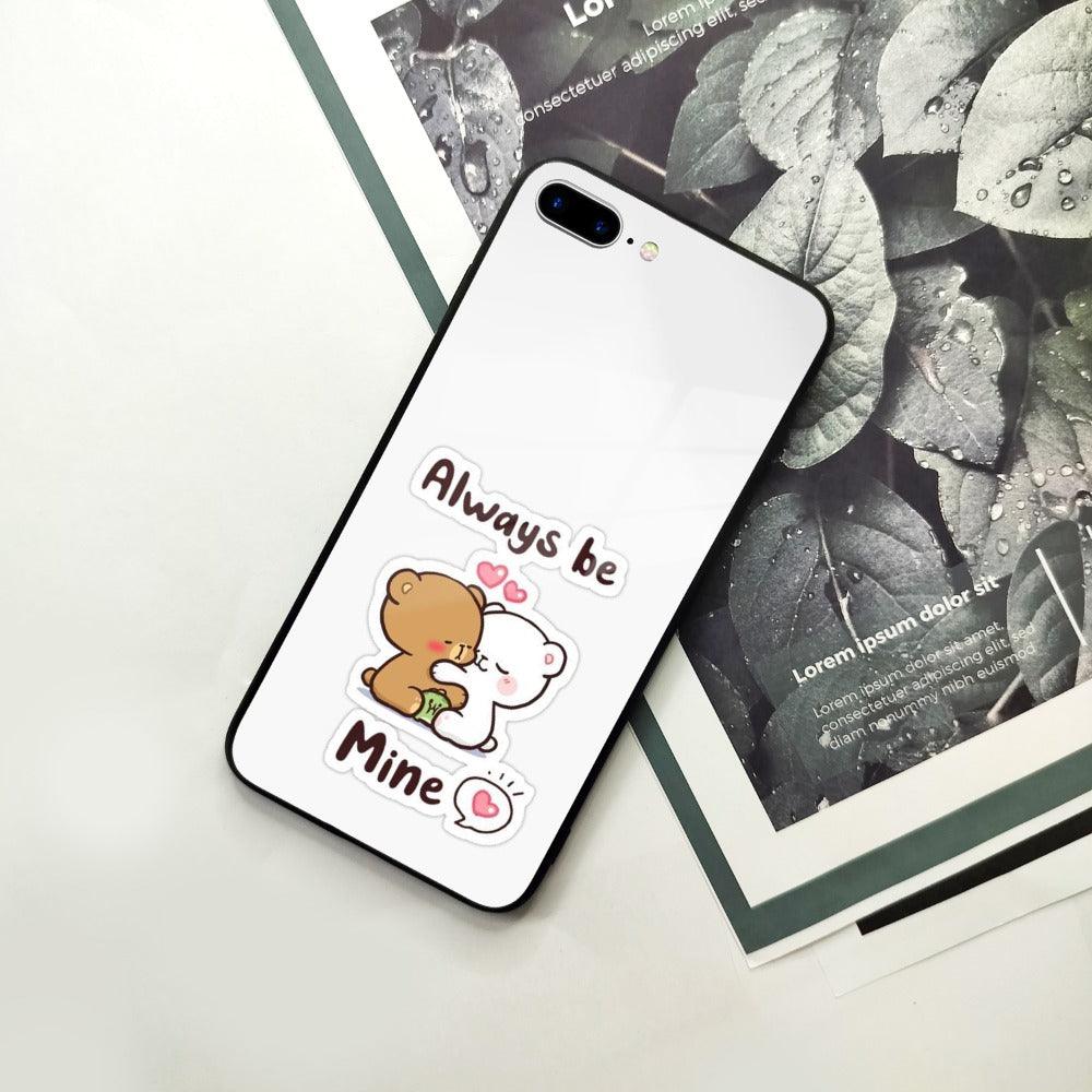 Cute Cuddle Bears Glass Case Cover For iPhone