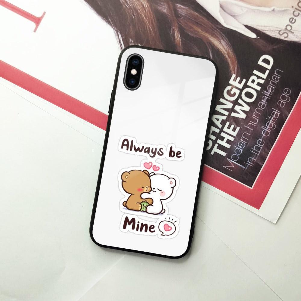 Cute Cuddle Bears Glass Case Cover For iPhone