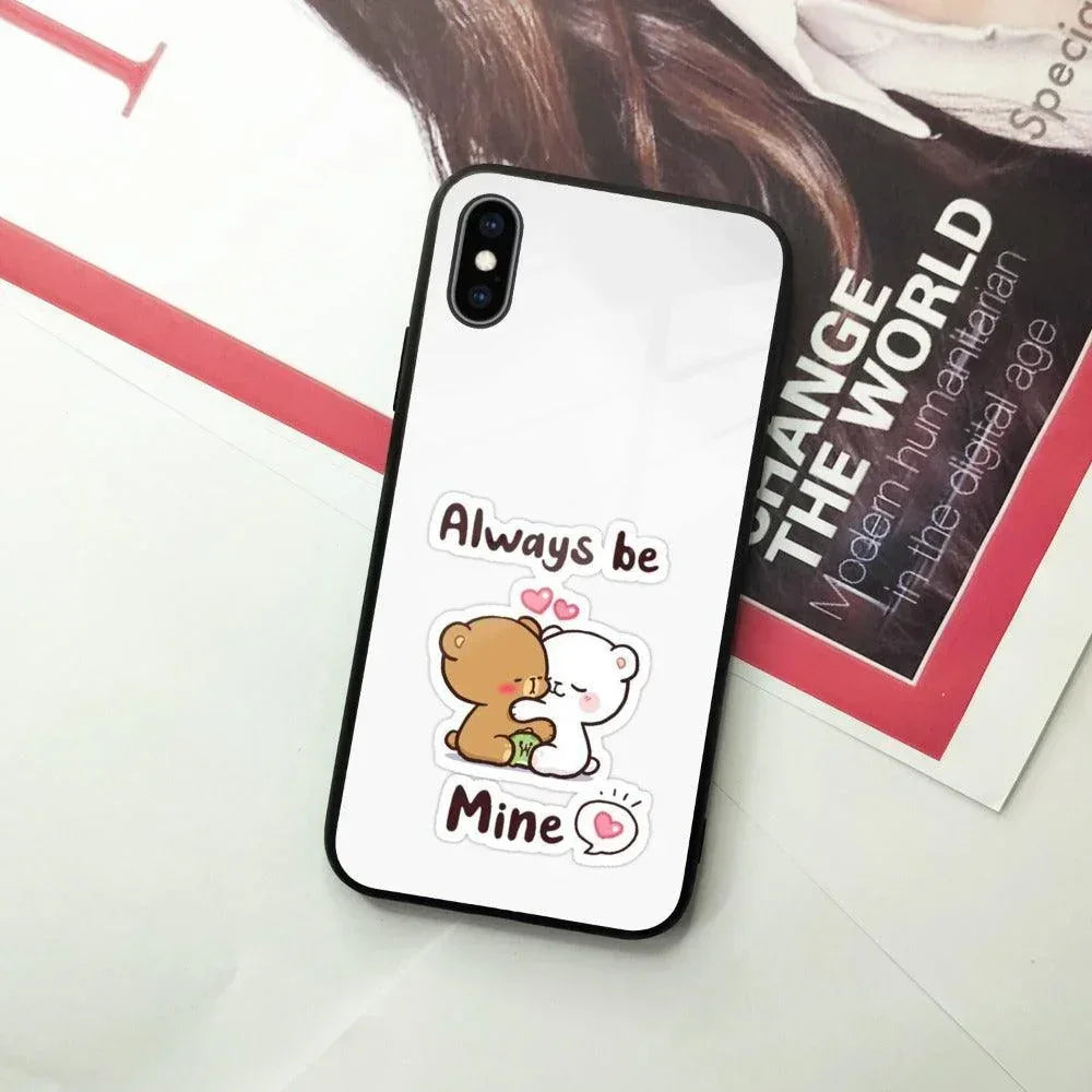 Cute Cuddle Bears Glass Case Cover For iPhone - ShopOnCliQ
